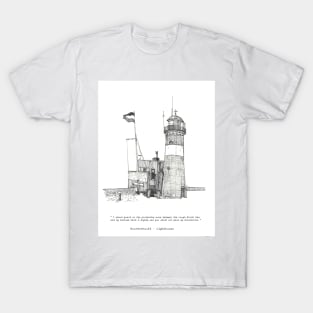 Lighthouse North Head (Vuurtoren Noorderhoofd) Westkapelle Netherlands Pen and Ink Illustration T-Shirt